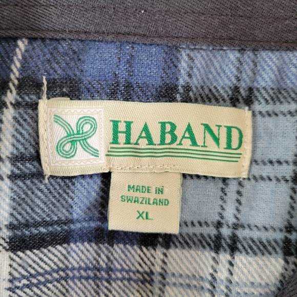 Haband Mens Navy Blue Flannel Lined Shacket Work Shirt XL - Picture 9 of 11